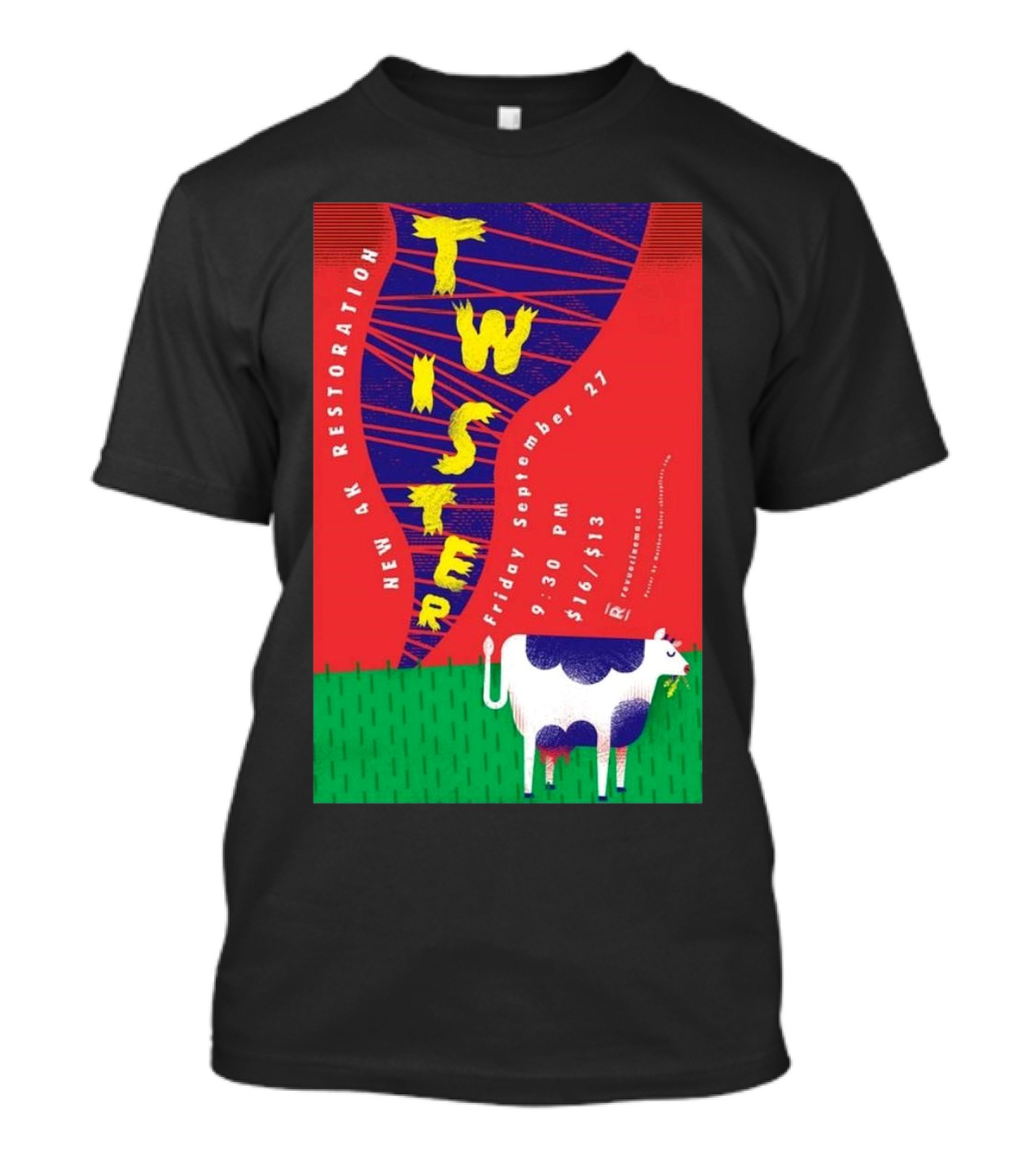 Twister New 4K Restoration Friday September 27 Cow Graphic 9:30 PM $10/$13 T-Shirt
