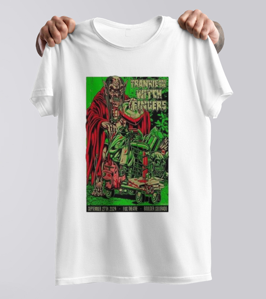Frankie And The Witch Fingers Vampire Art Sep 27 2024 Fox Theatre Boulder Colorado T-Shirt