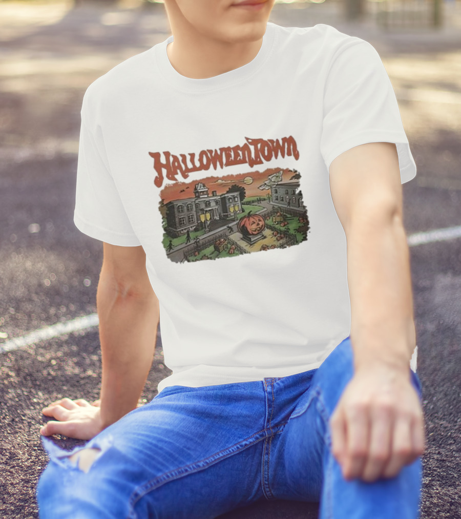 Halloweentown 1998 Haunted Village Scene T-Shirt