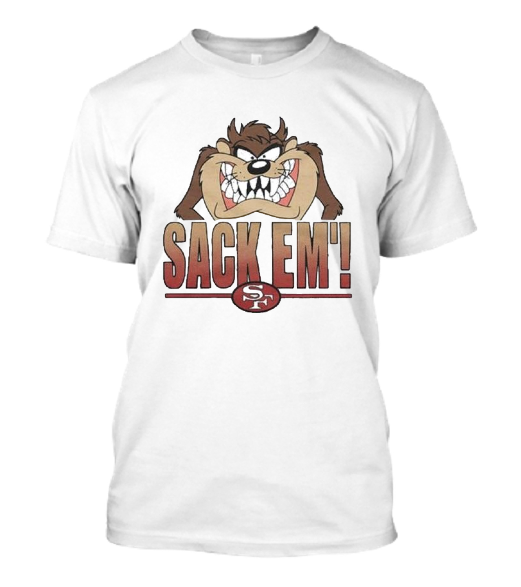 Looney Tunes Taz Sack Em SF San Francisco 49ers T-Shirt