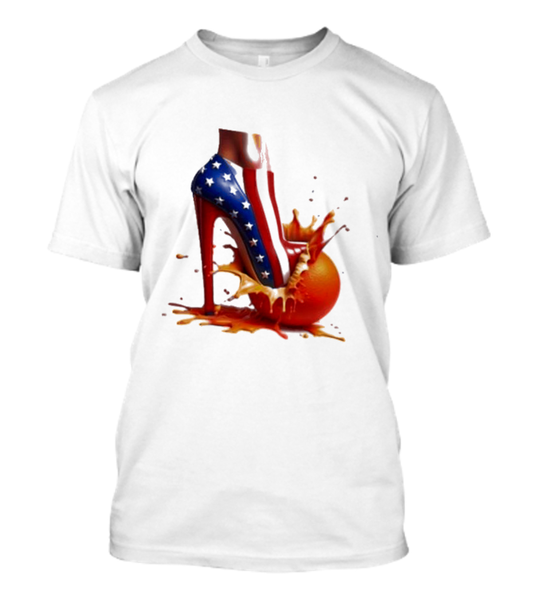 Madam Harris Stars And Stripes Heel Crush Orange T-Shirt