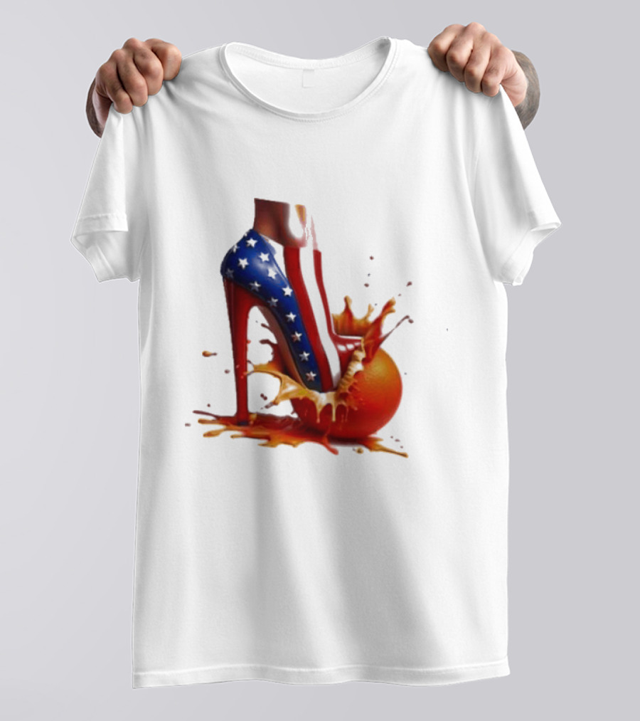 Madam Harris Stars And Stripes Heel Crush Orange T-Shirt