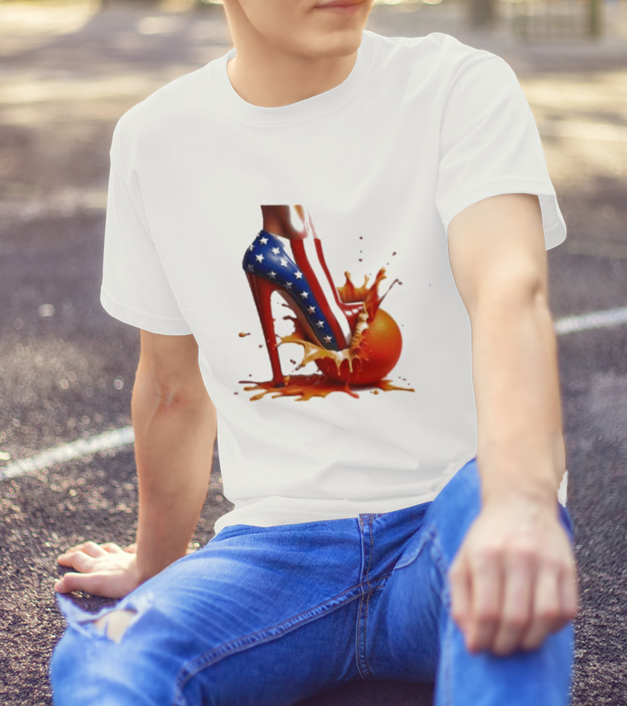 Madam Harris Stars And Stripes Heel Crush Orange T-Shirt