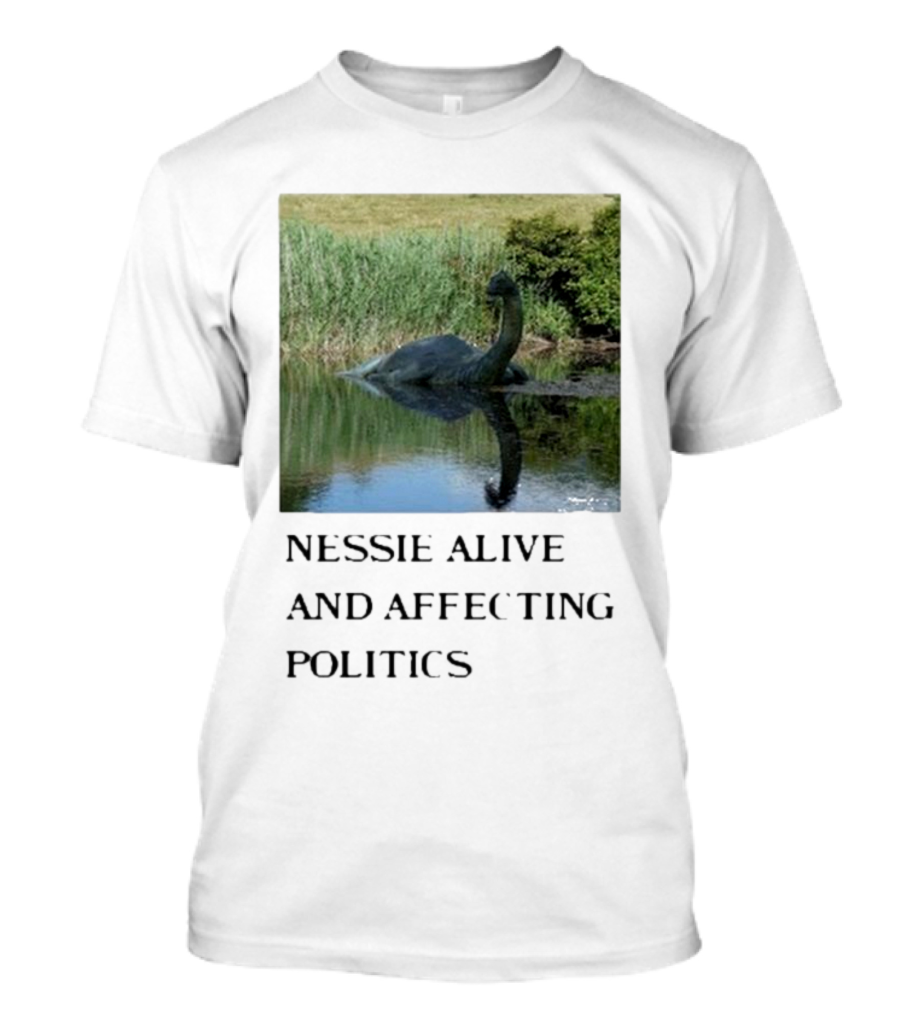 Nessie Alive And Affecting Politics Highland Reflection T-Shirt