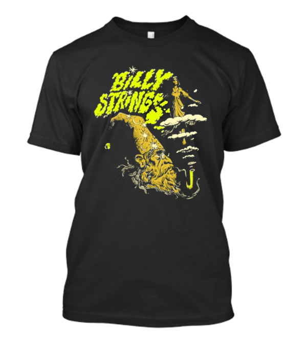 BILLY STRINGS Green Wizard Head Cloud Woman Fantasy Image T-Shirt