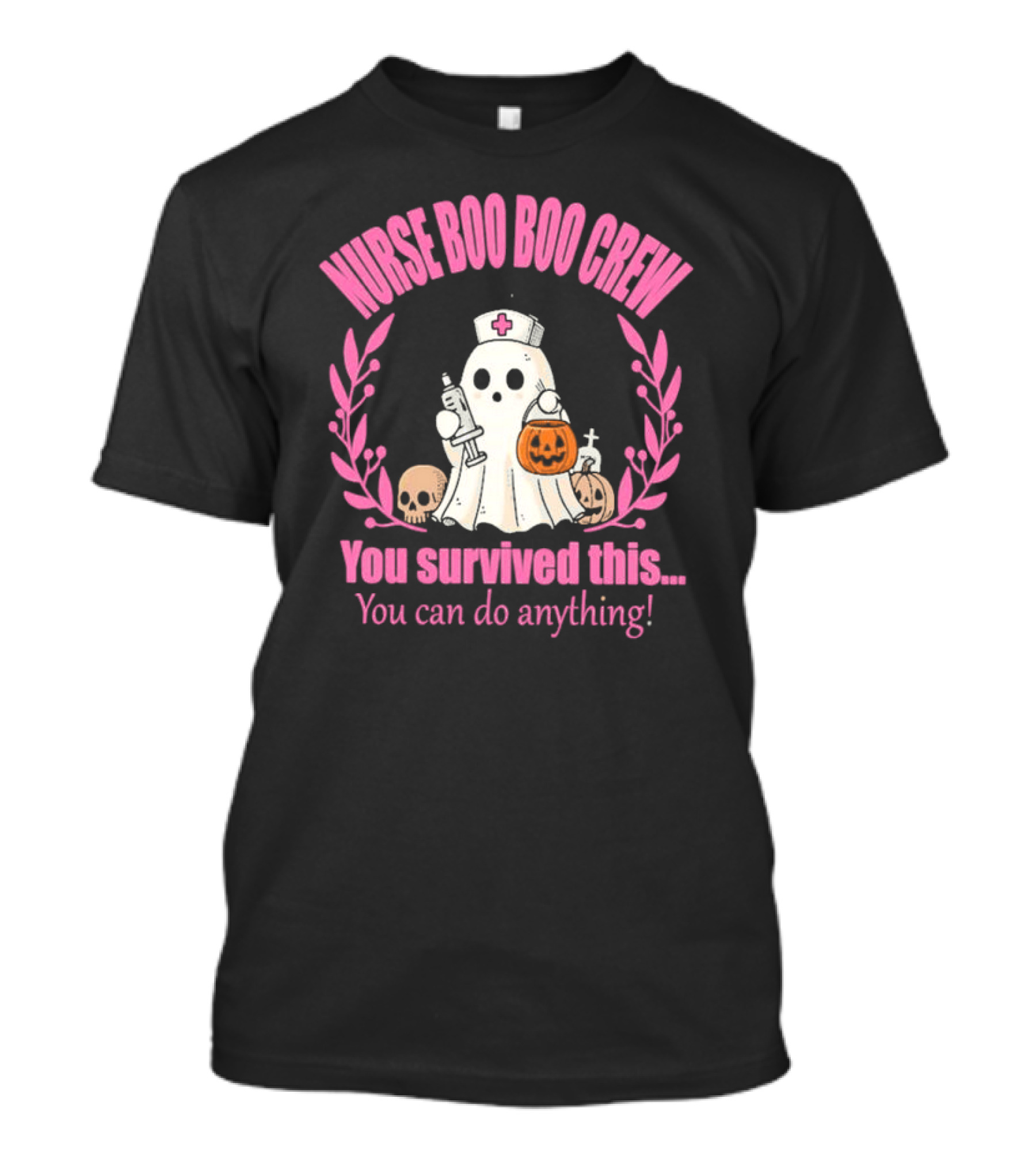 Nurse Boo Boo Crew Cute Ghost You Survived This Halloween T-Shirt