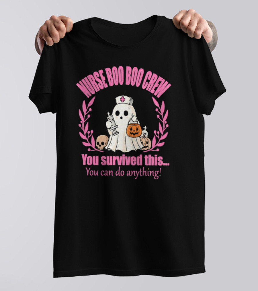 Nurse Boo Boo Crew Cute Ghost You Survived This Halloween T-Shirt