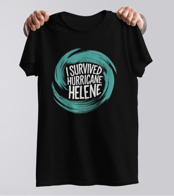 I Survived Hurricane Helene Circular Swirl T-Shirt