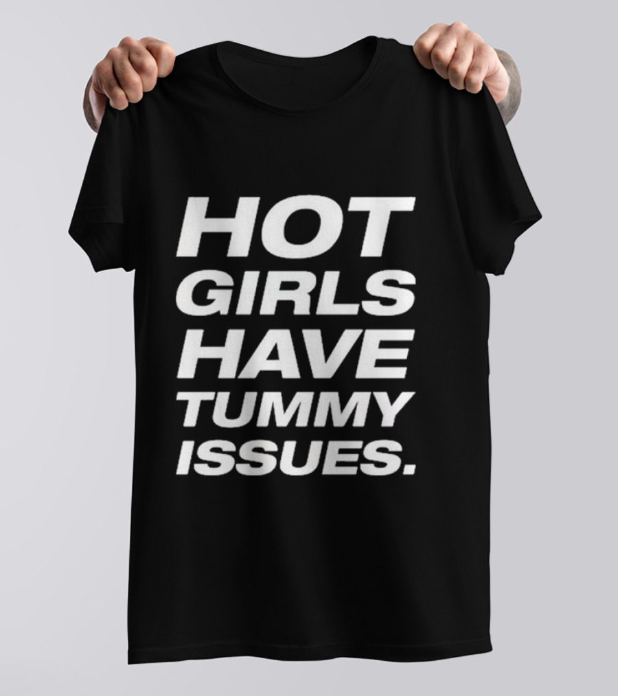 Natalie Jane Hot Girls Have Tummy Issues Black T-Shirt