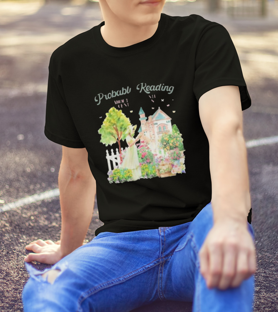 Opal And June Probably Reading About Dukes Victorian Garden Scene T-Shirt