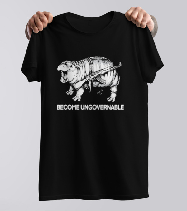 Punk With A Camera Moo Dang Become Ungovernable Hippopotamus With Weapon T-Shirt