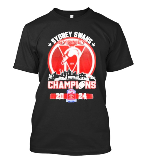 Sydney Swans Australian Football League Champions 2024 Skyline 1874 T-Shirt