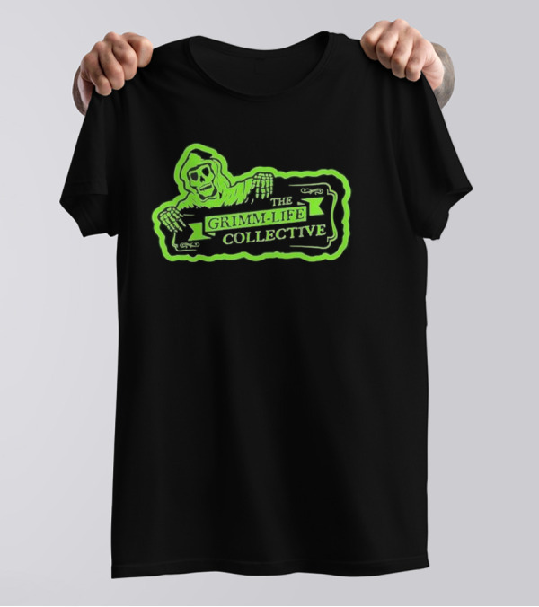Zombie The Grimm-Life Collective Logo Scary Skeleton T-Shirt