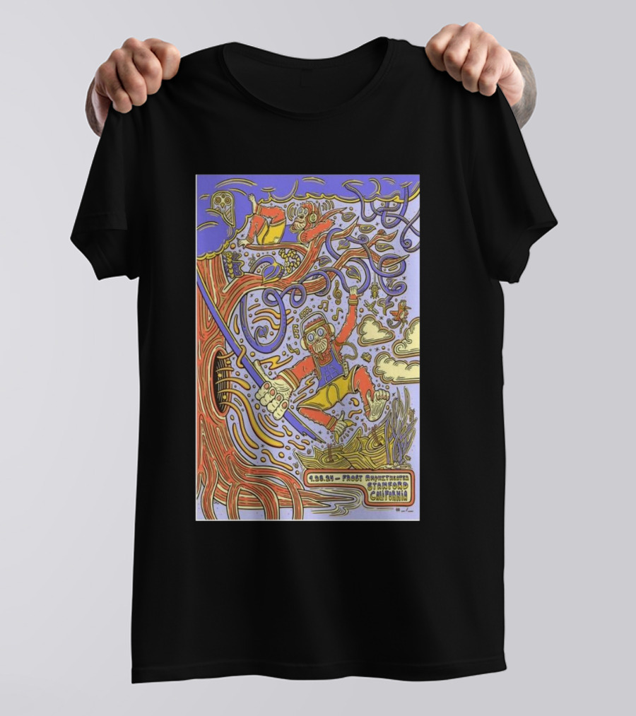 Goose Concert 2024 Frost Amphitheater Stanford California Trippy Tree Skeleton T-Shirt