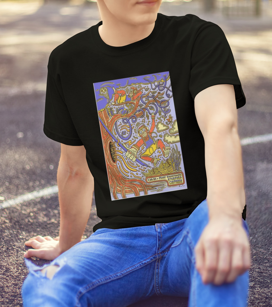 Goose Concert 2024 Frost Amphitheater Stanford California Trippy Tree Skeleton T-Shirt