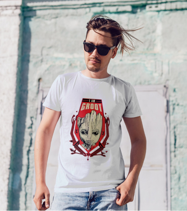 I Am Groot Shield Guardians Of The Galaxy Bravado T-Shirt