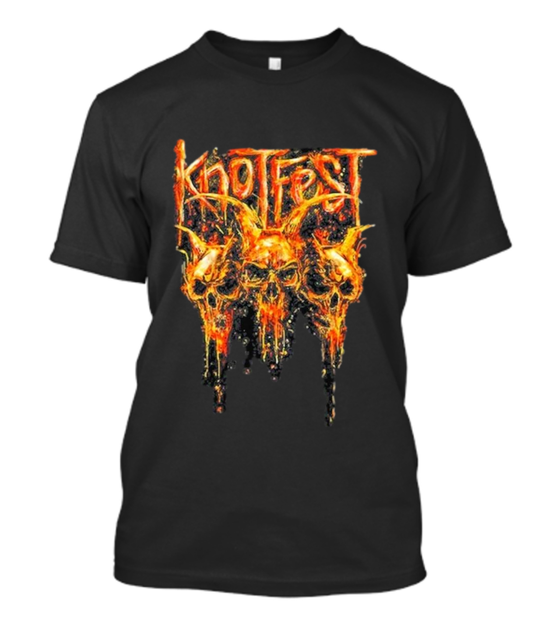 Knotfest Iowa 2024 Fire Dripping Skulls Event T-Shirt