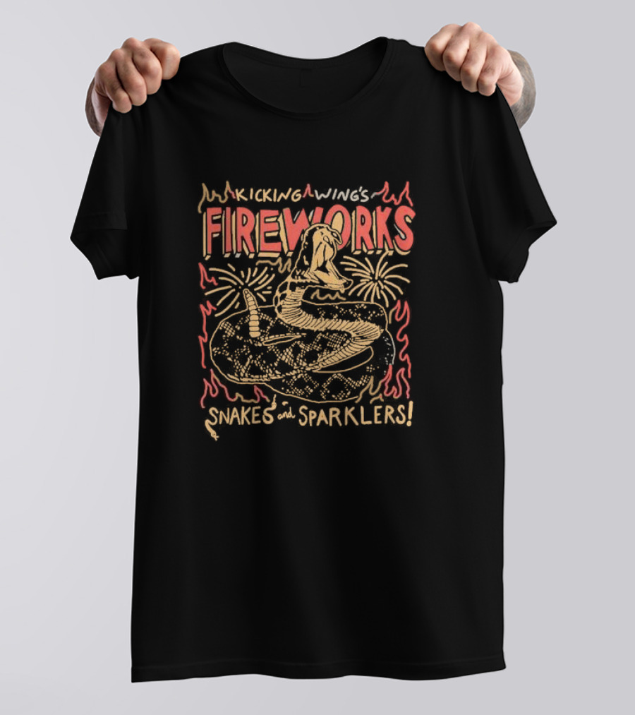 Kicking Wing's Fireworks - Snakes And Sparklers Explosion T-Shirt