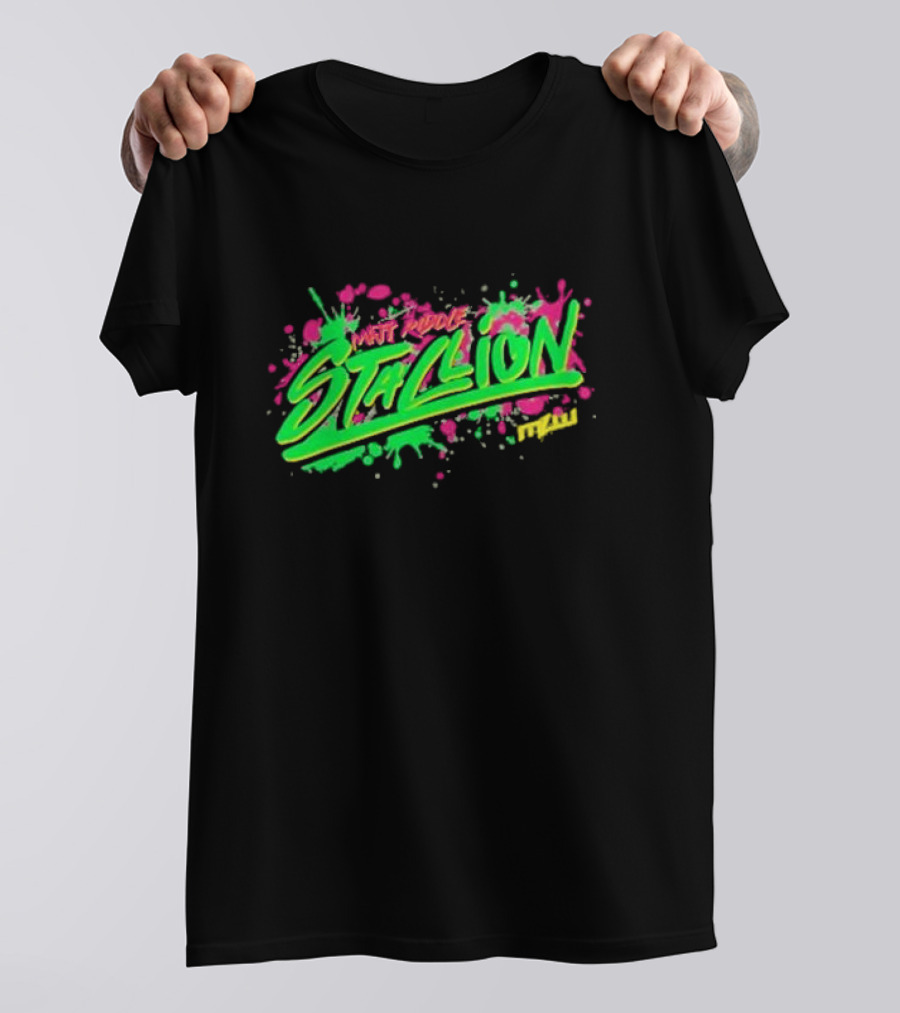 Matt Riddle Stallion Splatter WWE Neon Graffiti T-Shirt