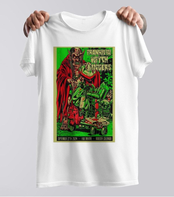 Frankie And The Witch Fingers Fox Theatre Boulder Colorado September 27th 2024 Concert Poster Alien Creature T-Shirt