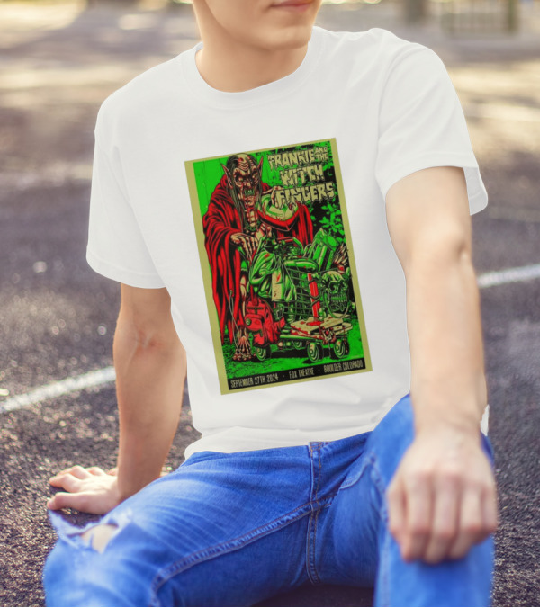 Frankie And The Witch Fingers Fox Theatre Boulder Colorado September 27th 2024 Concert Poster Alien Creature T-Shirt