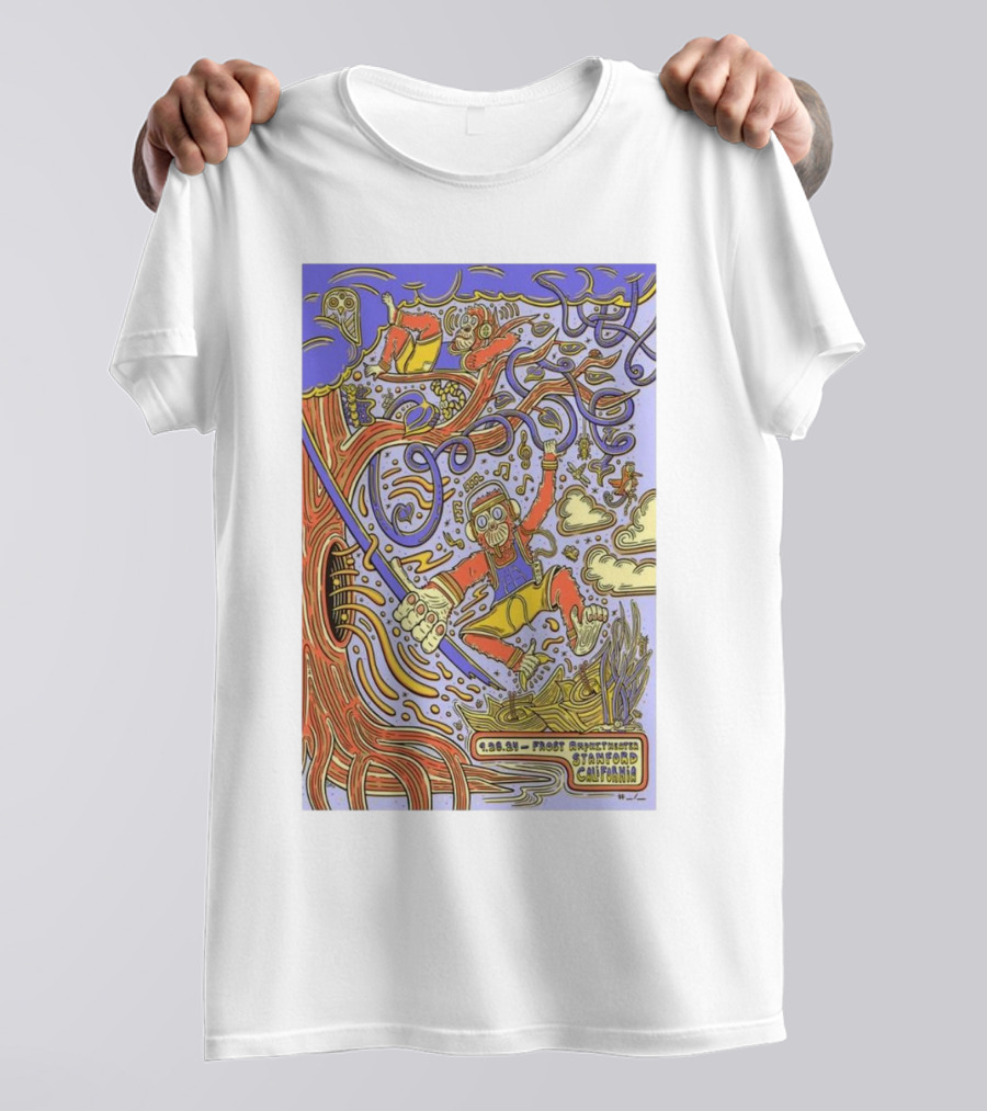 Goose September 28 2024 Frost Amphitheater Stanford California Psychedelic Tree Surfer T-Shirt