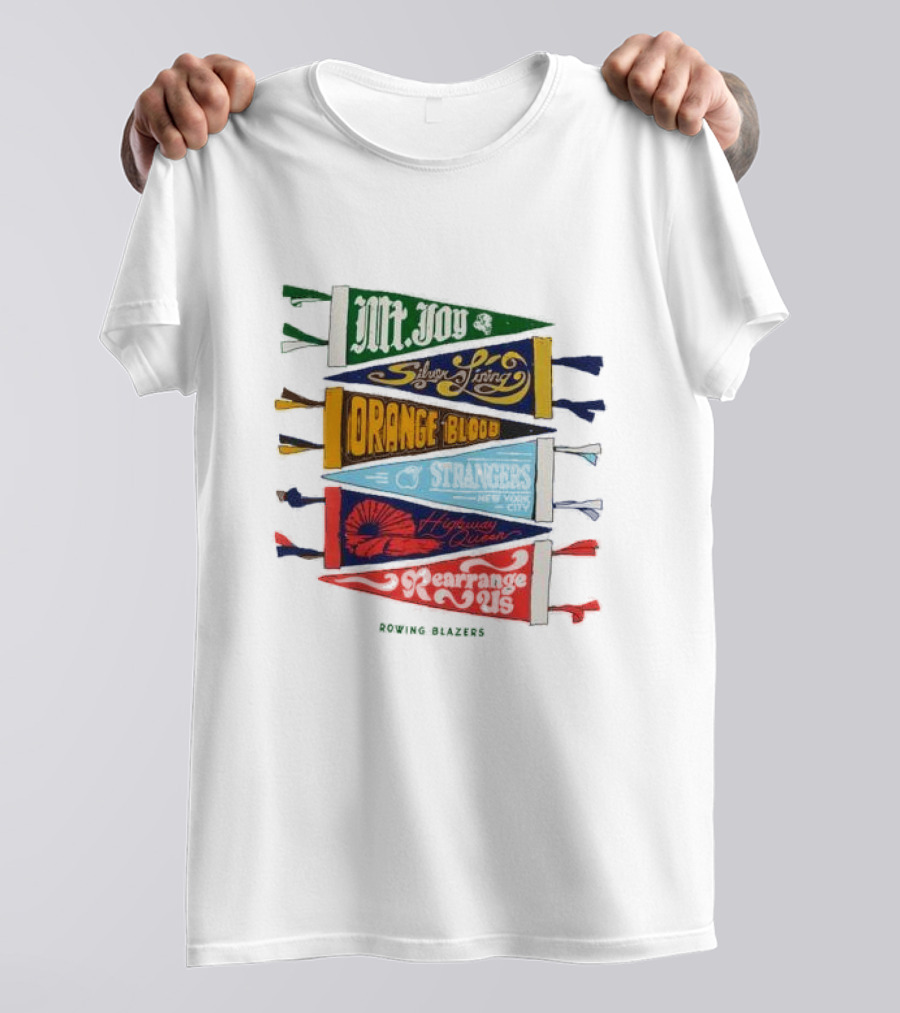Rowing Blazers Mt Joy Silver Lining Orange Blood Strangers Rearrange Us T-Shirt