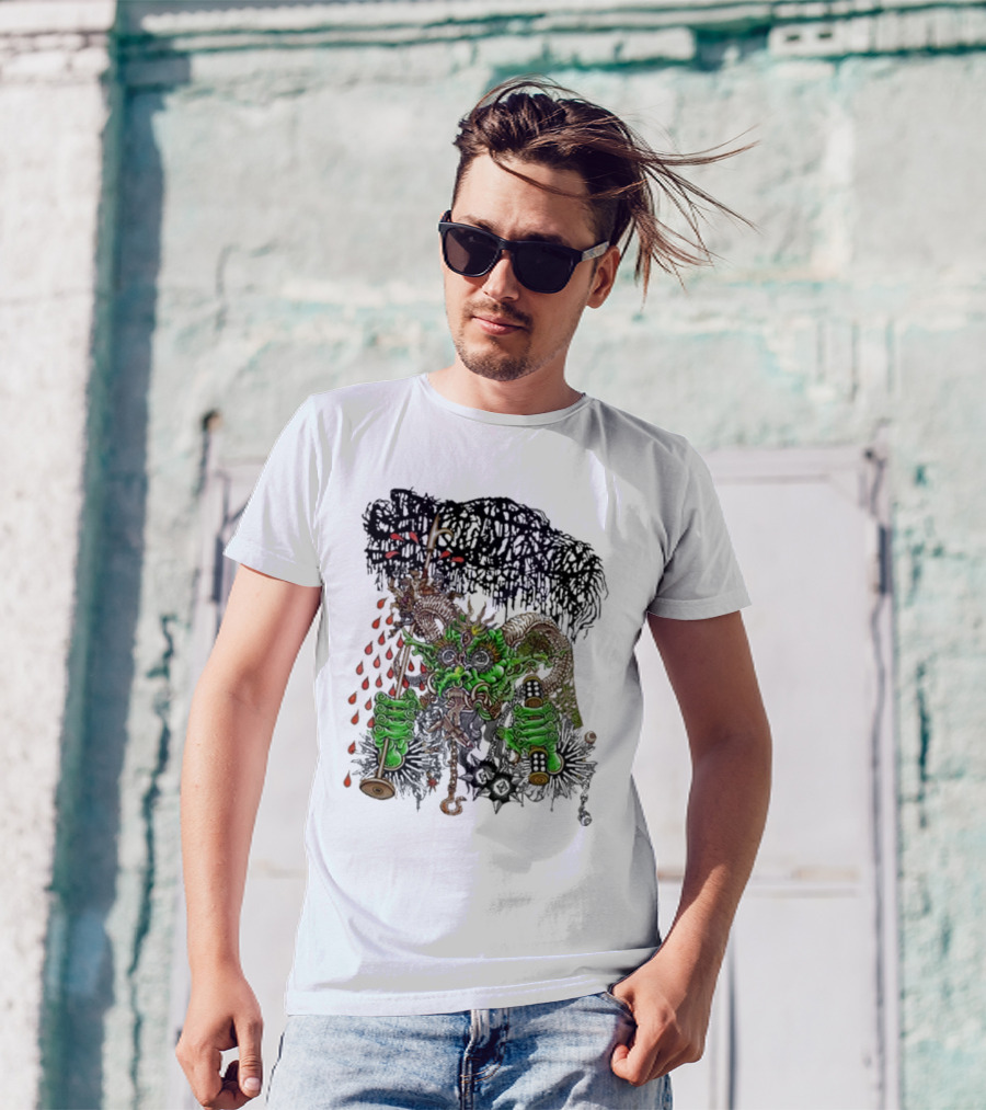 Sanguisugabogg Medievil Monster With Blood And Chains Elements T-Shirt
