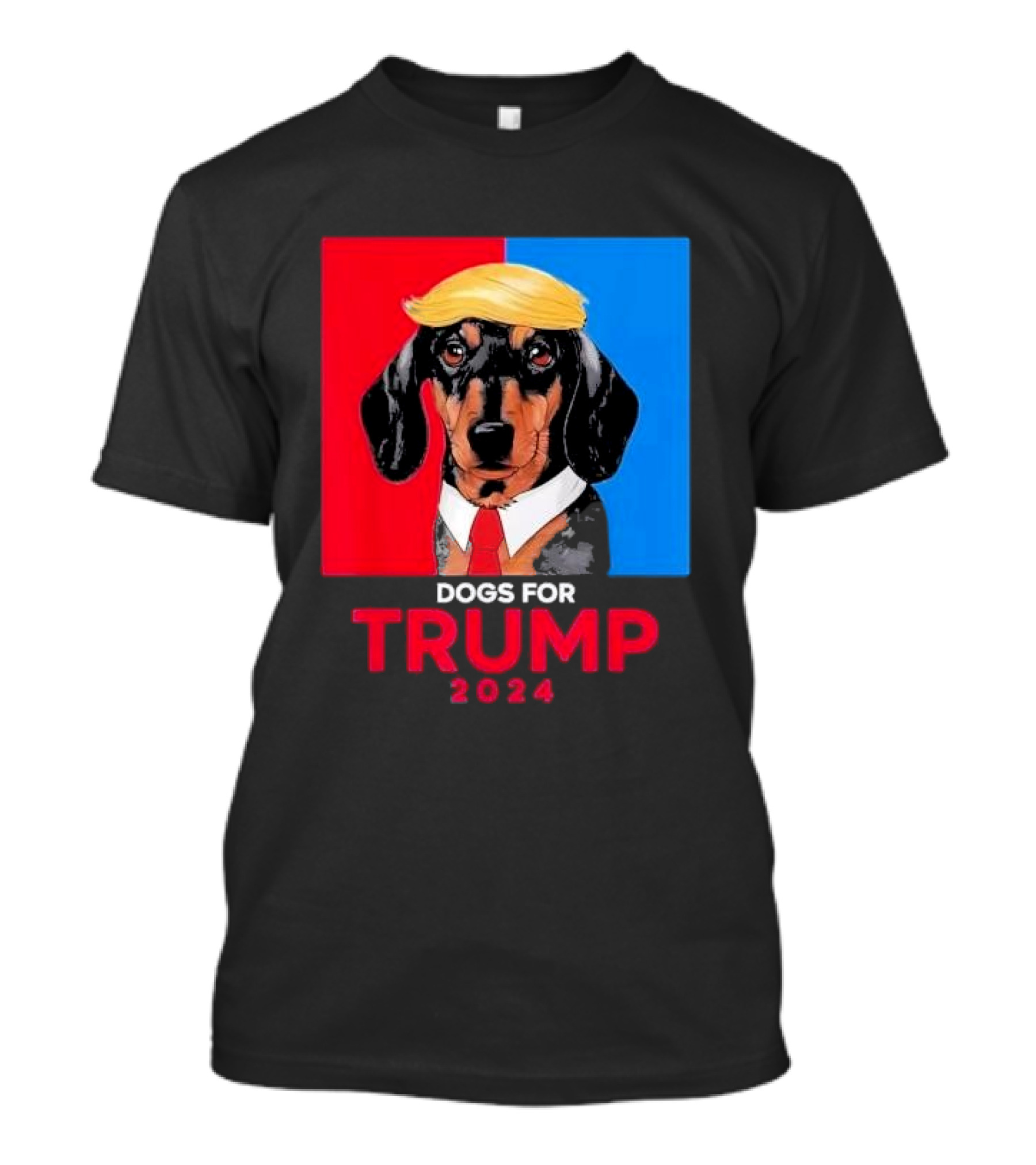 Dogs For Trump 2024 Trump Vance Dog In Red And Blue T-Shirt