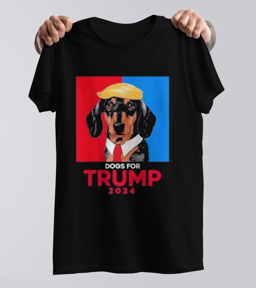 Dogs For Trump 2024 Trump Vance Dog In Red And Blue T-Shirt