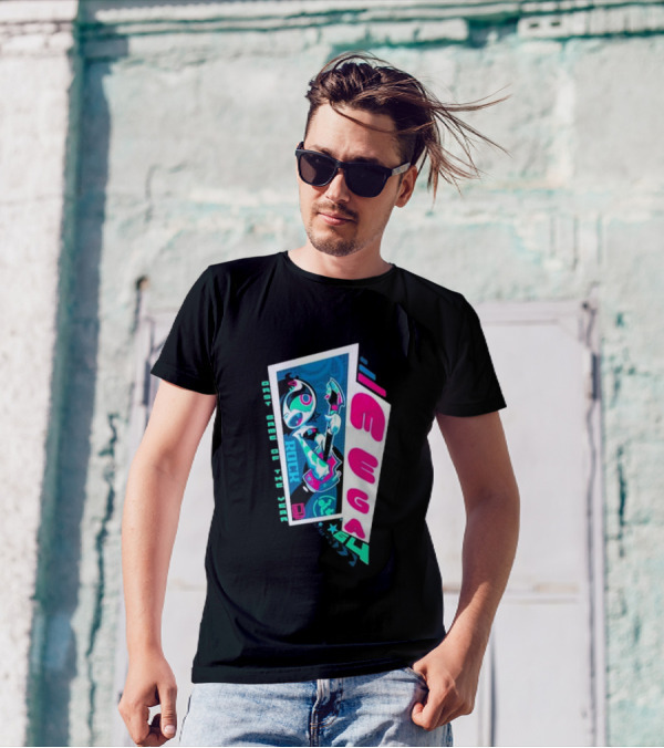 Mega64 Shred Neon Rocker Guitar Stars T-Shirt