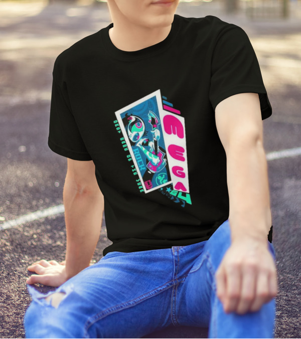 Mega64 Shred Neon Rocker Guitar Stars T-Shirt