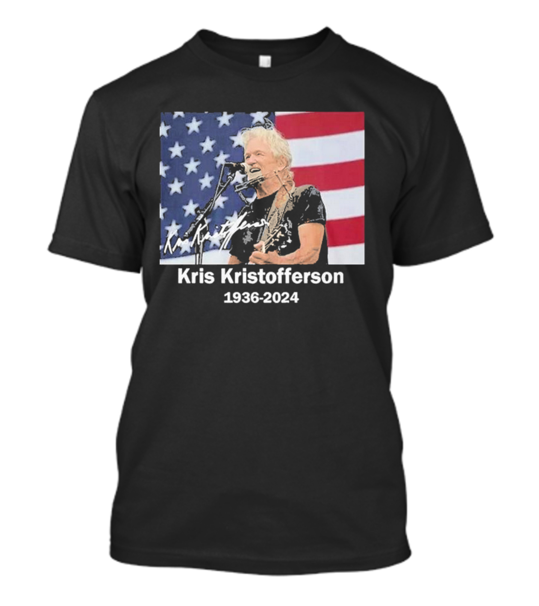 Kris Kristofferson American Flag 1936-2024 T-Shirt
