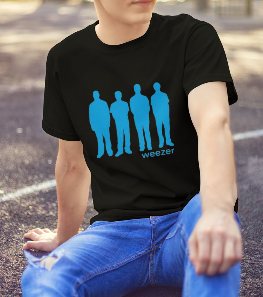 Weezer Blue Album Cover Silhouette Band Members T-Shirt