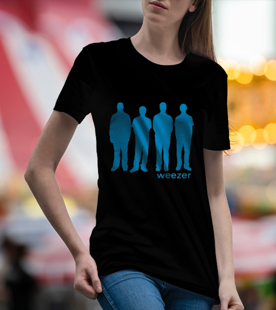 Weezer Blue Album Cover Silhouette Band Members T-Shirt