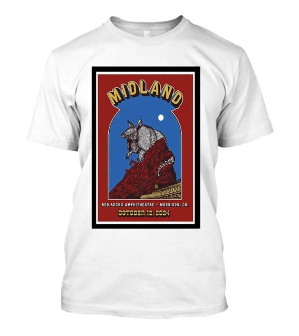 Midland Red Rocks Amphitheatre Morrison CO October 12 2024 Armadillo T-Shirt