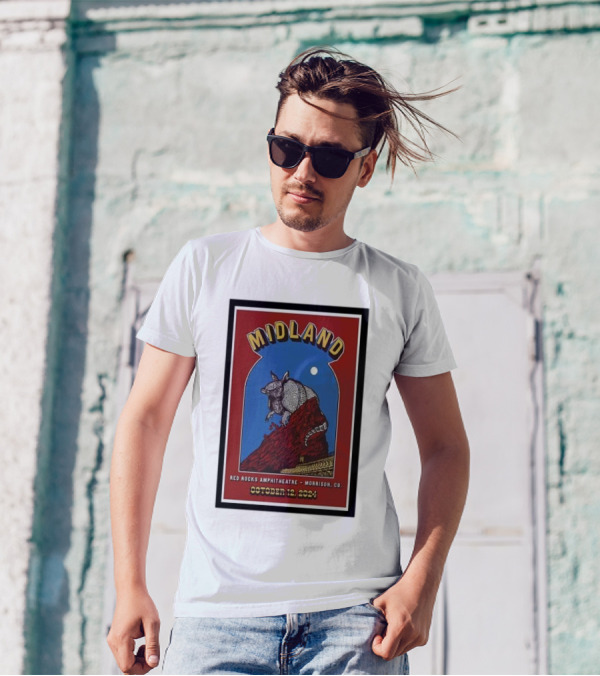 Midland Red Rocks Amphitheatre Morrison CO October 12 2024 Armadillo T-Shirt