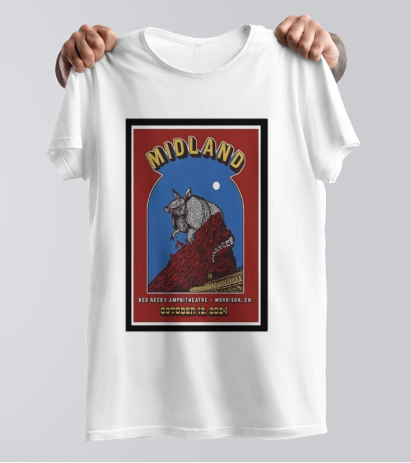 Midland Red Rocks Amphitheatre Morrison CO October 12 2024 Armadillo T-Shirt