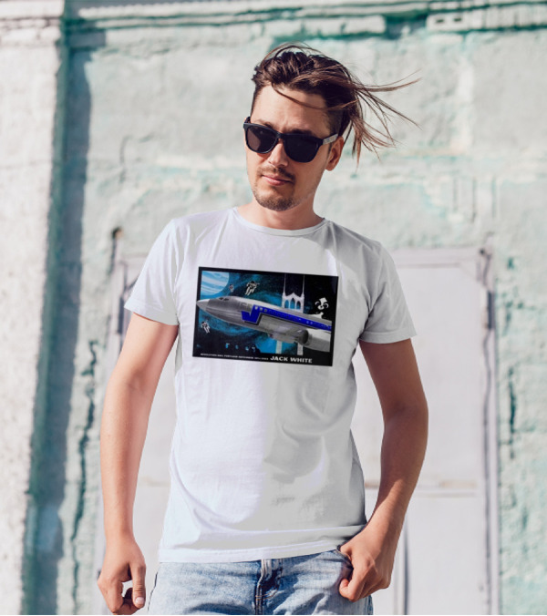 Jack White September 30 2024 Revolution Hall Portland OR Plane And Astronauts Space Scene T-Shirt