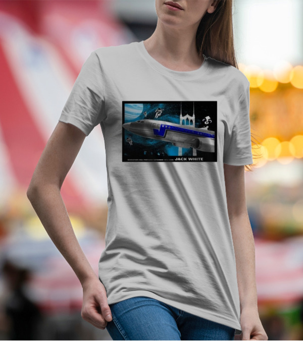 Jack White September 30 2024 Revolution Hall Portland OR Plane And Astronauts Space Scene T-Shirt