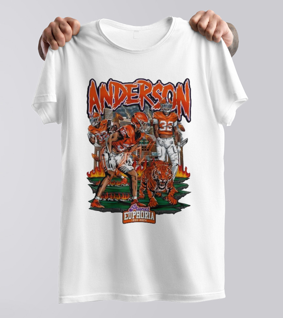 Anderson Planet Euphoria 1950-2024 Football And Tiger T-Shirt