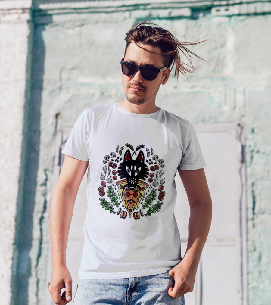 John Green Wolf Pizza Slice With Herbs And Toppings T-Shirt