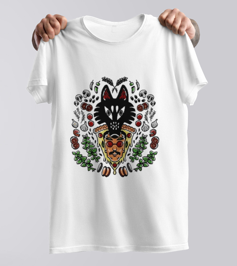John Green Wolf Pizza Slice With Herbs And Toppings T-Shirt