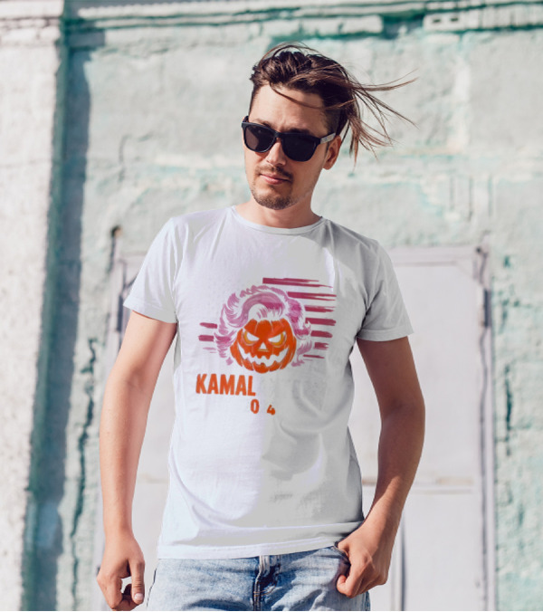 Kamalantern 2024 Retro Halloween Jack-o’-Lantern American Flag T-Shirt
