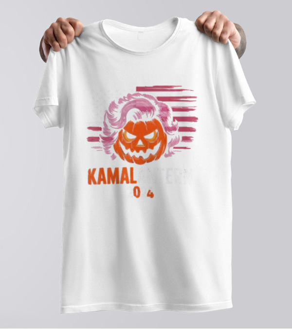 Kamalantern 2024 Retro Halloween Jack-o’-Lantern American Flag T-Shirt