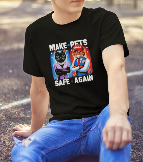 Make Pets Safe Again MAGA Cat And Dog Debate T-Shirt