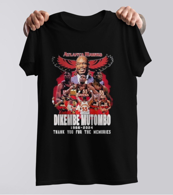 Atlanta Hawks Dikembe Mutombo 1966-2024 Thank You For The Memories T-Shirt