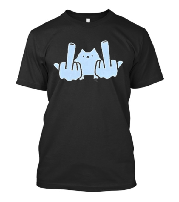 Madeby Suni Silly Nub Hate You Cat Giving Middle Fingers T-Shirt