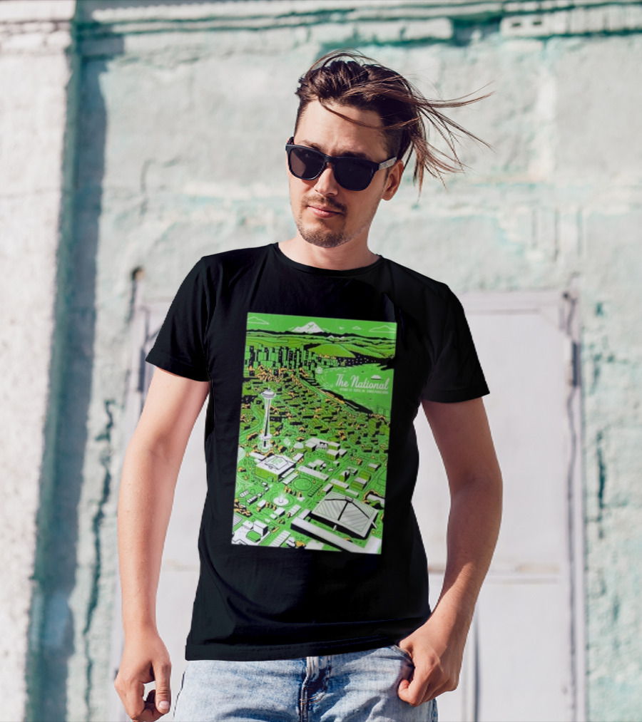 The National Oct 01 2024 Tour Climate Pledge Arena Seattle Skyline Scene T-Shirt