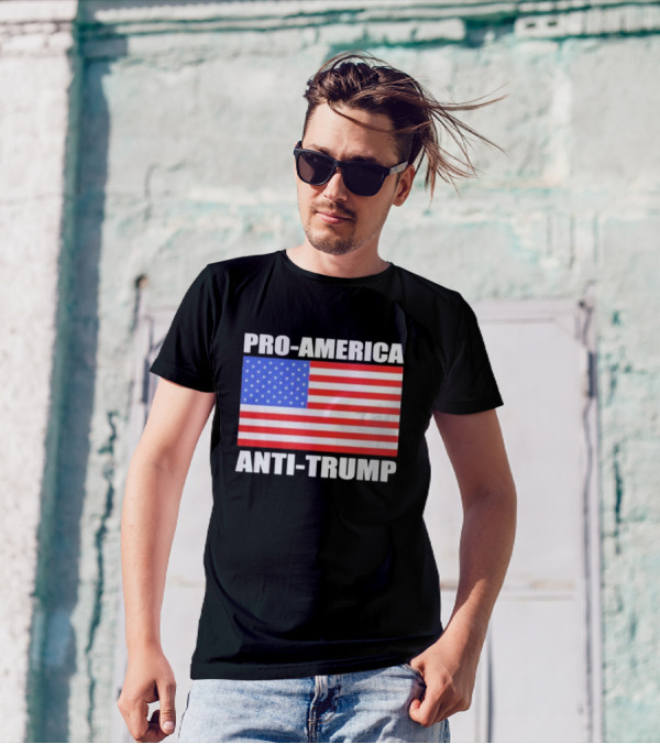 Pro America Anti Trump American Flag T-Shirt
